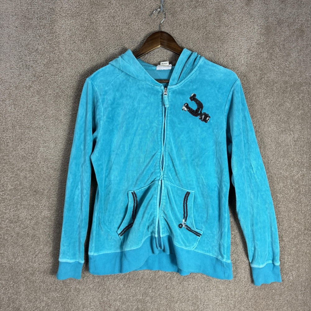 Ariat‎ Hoodie Womens Large Blue Full Zip Sequin Western Lets Get Western Jacket
